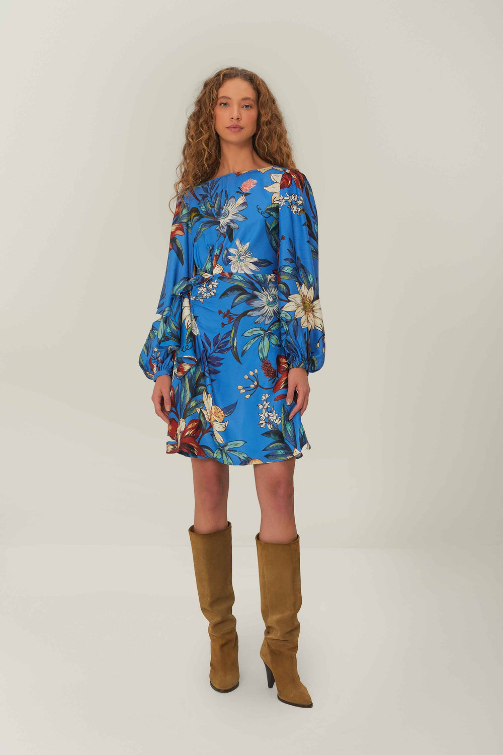 Blue Surreal Flowers Wrap LENZING™ ECOVERO™ Mini Dress – FARM Rio