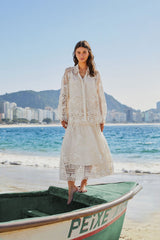 Off-White Swan Lake Guipure Midi Skirt – FARM Rio