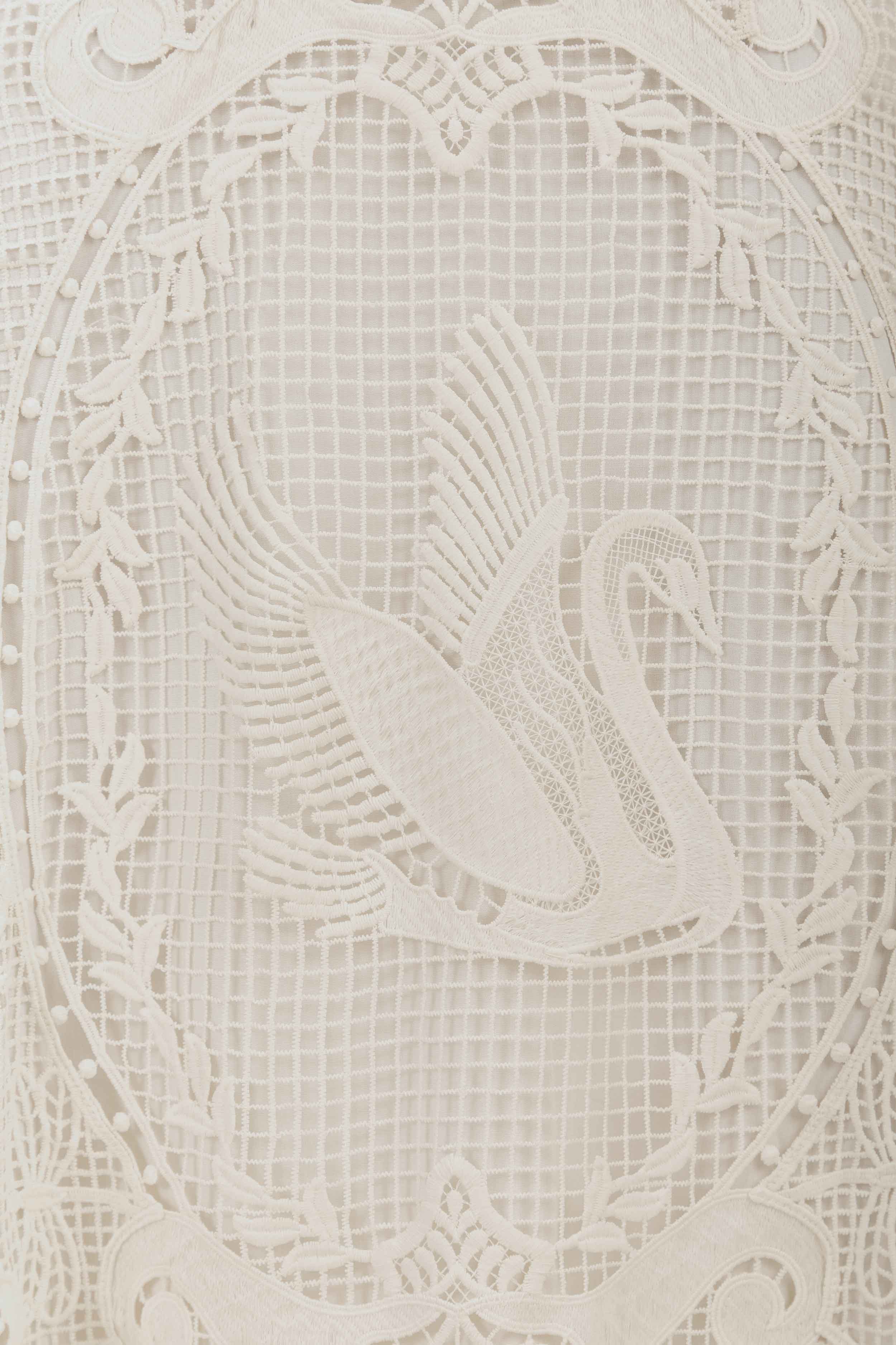 Off-White Swan Lake Guipure Midi Skirt – FARM Rio