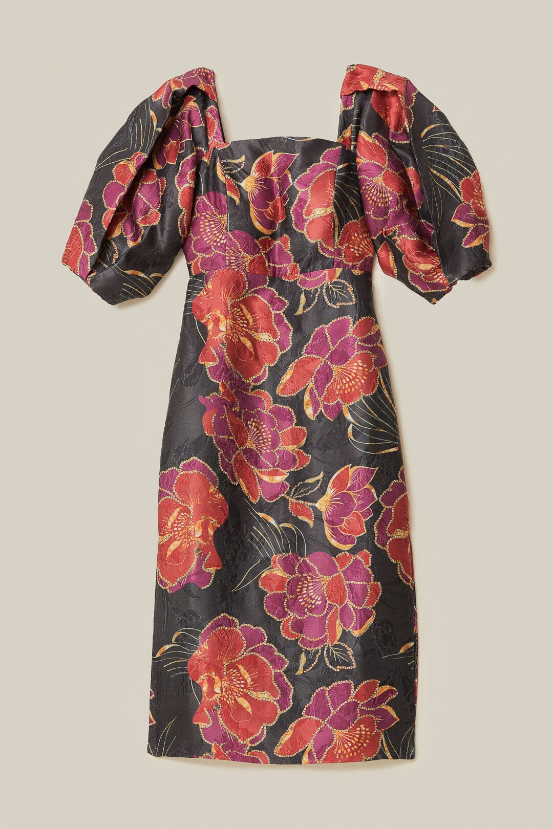 Black Shiny Chita Short Sleeve Midi Dress – FARM Rio