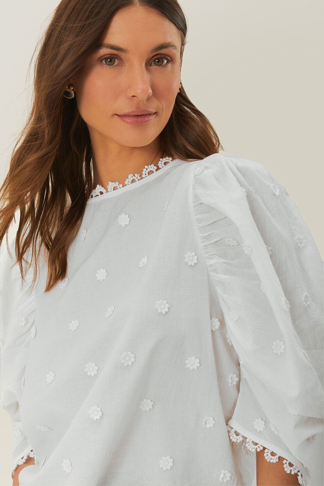 Off-White 3D Flowers Blouse – FARM Rio