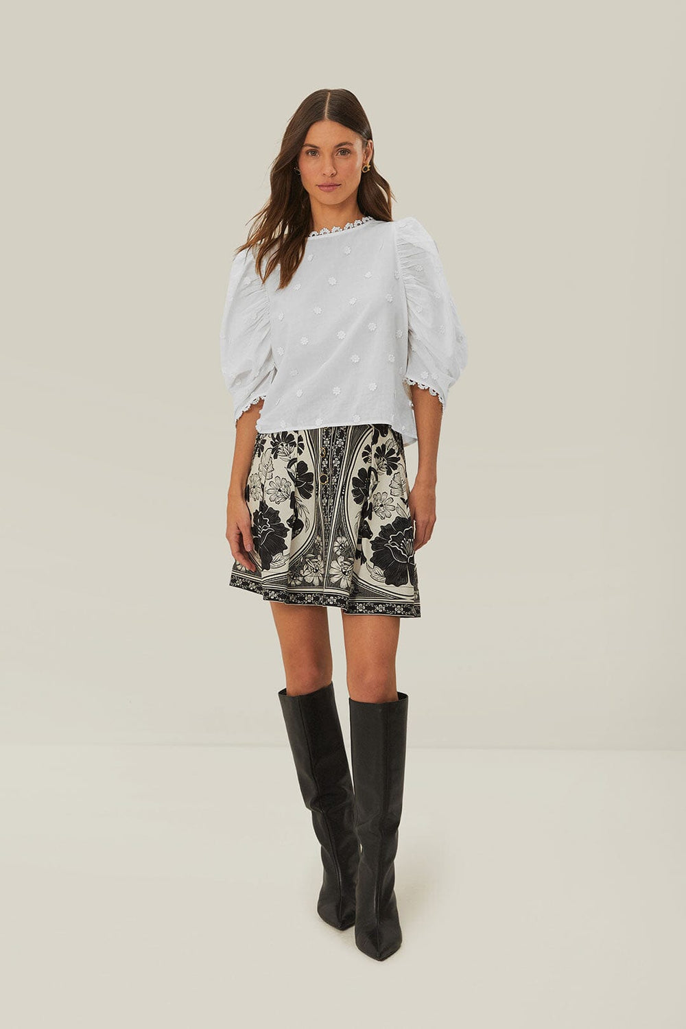 Off-White 3D Flowers Blouse – FARM Rio