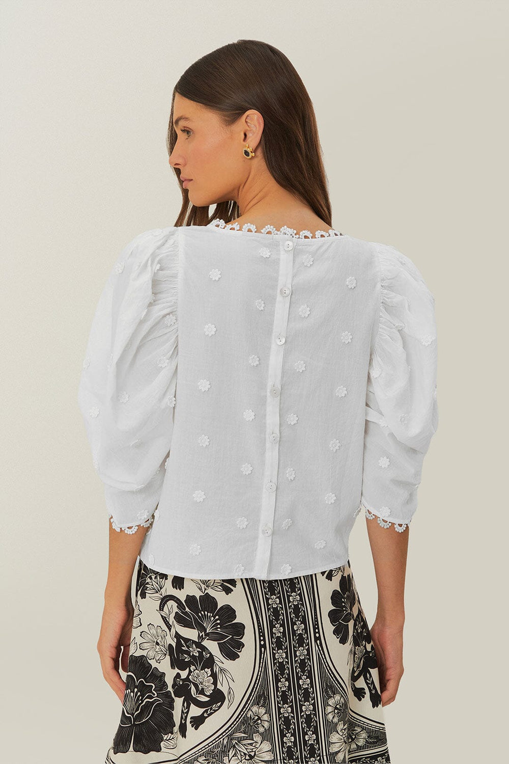 Off-White 3D Flowers Blouse – FARM Rio