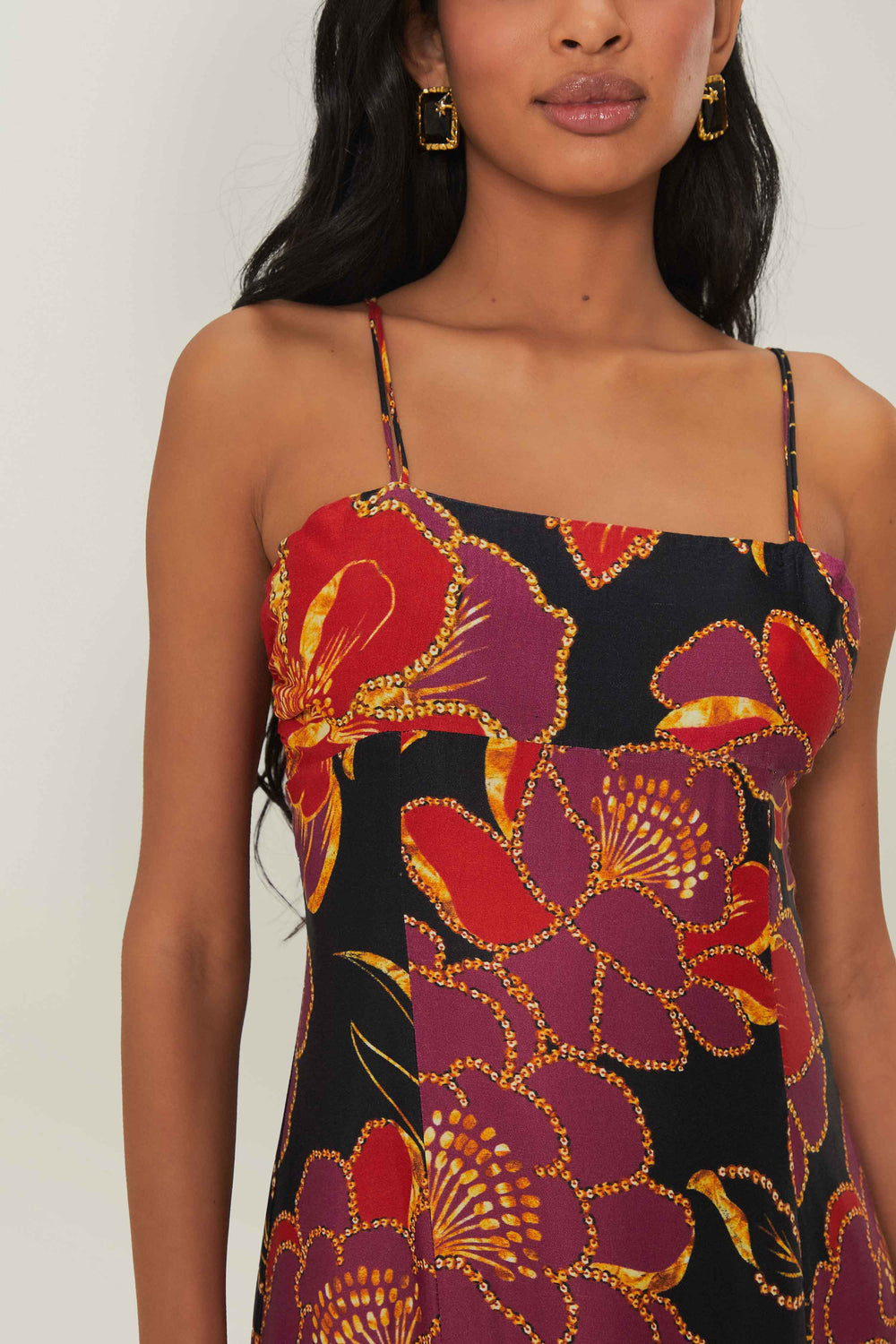 Black Shiny Chita LENZING™ ECOVERO™ Maxi Dress – FARM Rio