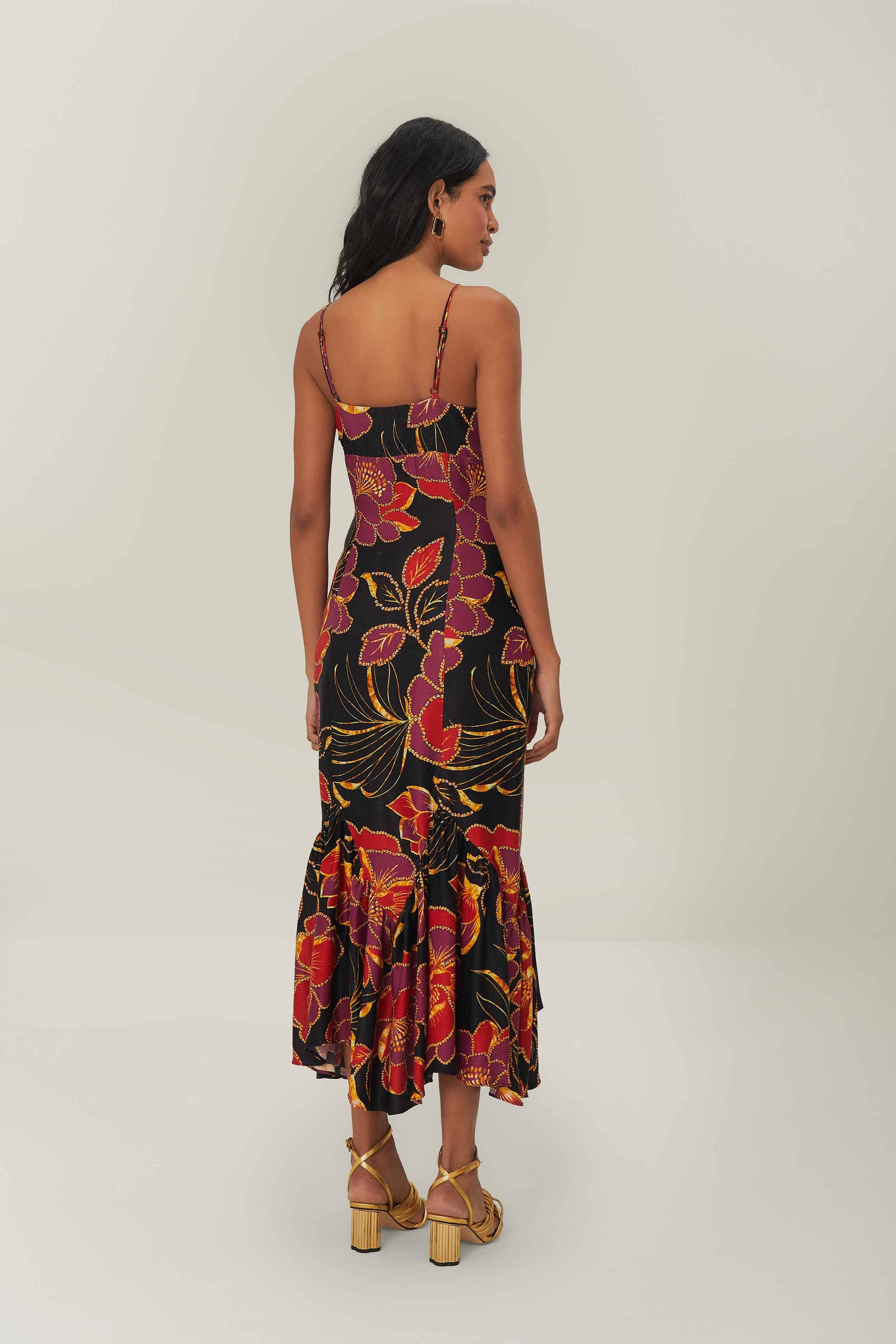 Black Shiny Chita LENZING™ ECOVERO™ Maxi Dress – FARM Rio