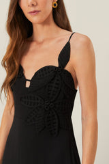 Black Flowered Bust Midi Dress – FARM Rio