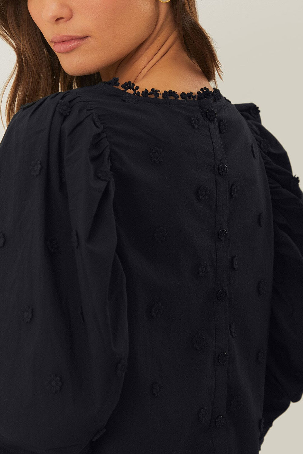 Black 3D Flowers Blouse – FARM Rio