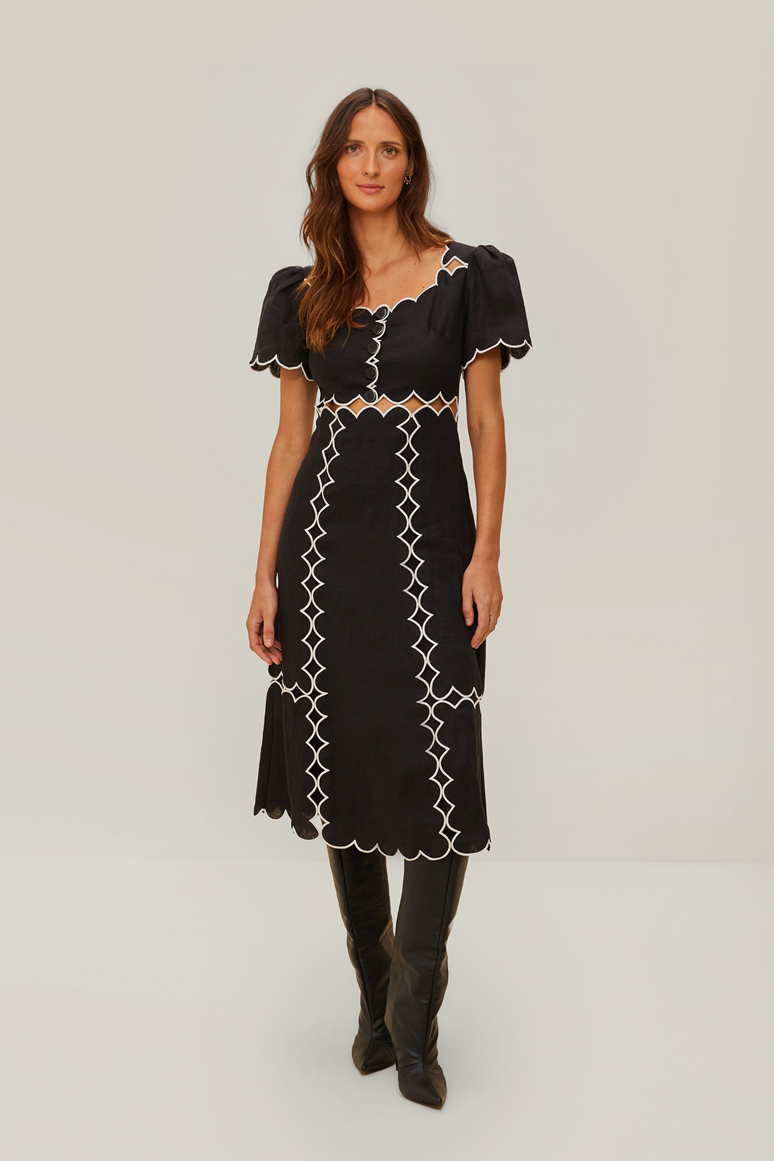 Black Short Sleeve LENZING™ ECOVERO™ Euroflax™ Maxi Dress – FARM Rio