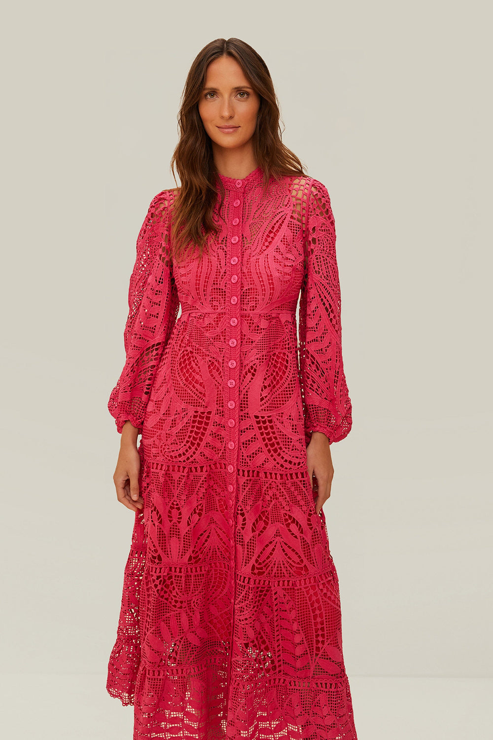 Pink Guipire Maxi Dress – FARM Rio