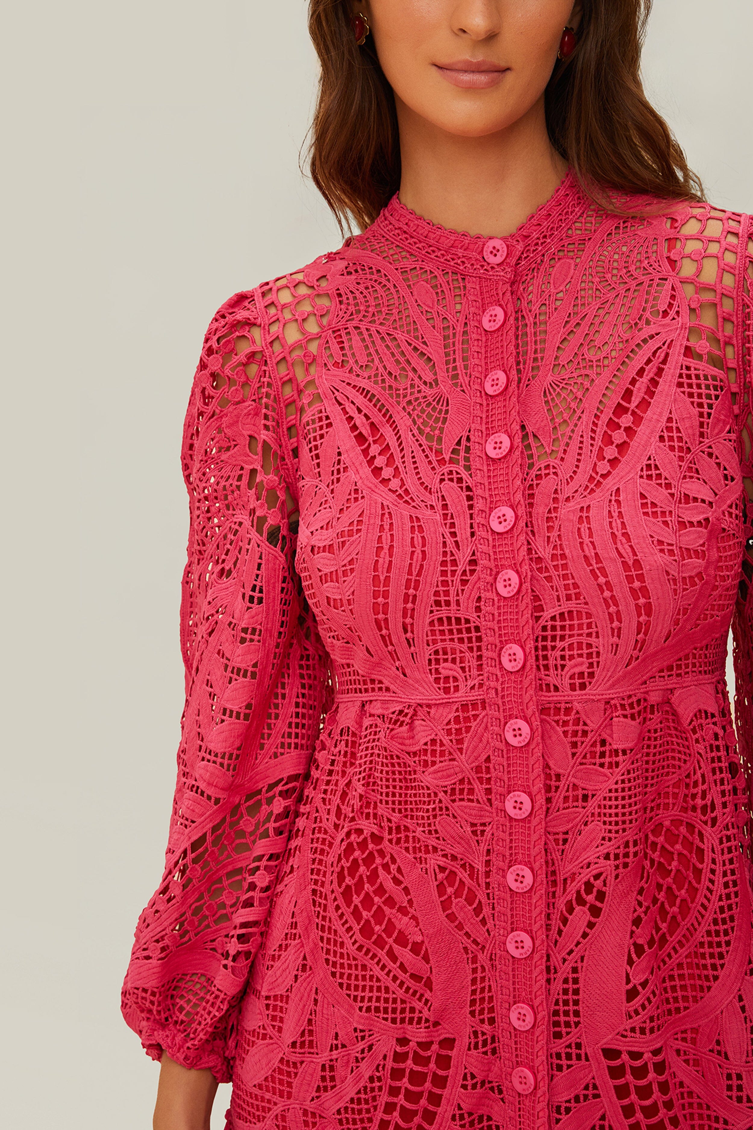 Pink Guipire Maxi Dress – FARM Rio