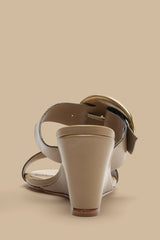 Mocha Buckle Wedge Sandal – FARM Rio