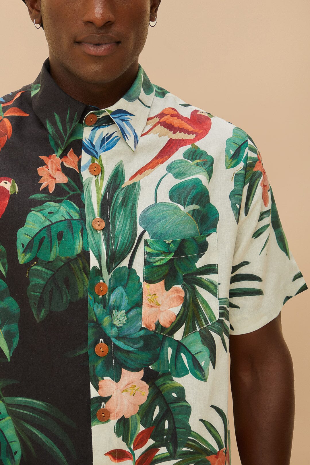 Mixed Midnight Macaw Fiesta LENZING™ ECOVERO™ Euroflax™ Shirt – FARM Rio