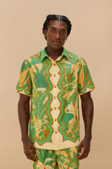 Beige Tropical Isla LENZING™ ECOVERO™ Euroflax™ Shirt – FARM Rio