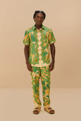 Beige Tropical Isla LENZING™ ECOVERO™ Euroflax™ Shirt – FARM Rio