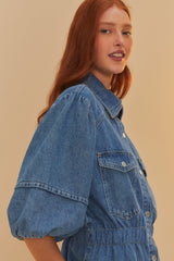 Denim Puff Sleeve Shirt – FARM Rio