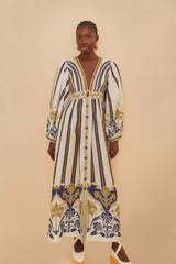 Off-White Pineapple Deco Maxi Dress – FARM Rio