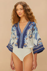 Off-White Ana Tapestry Kimono Bodysuit – FARM Rio