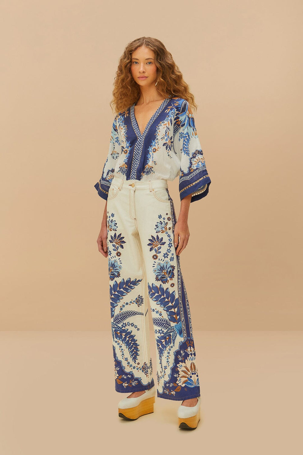 Off-White Ana Tapestry Kimono Bodysuit – FARM Rio