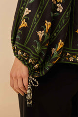 Black Flowers Arch LENZING™ ECOVERO™ Euroflax™ Blouse – FARM Rio