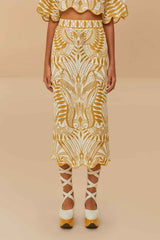 Off-White Lace Nature Euroflax™ Premium Linen Midi Skirt – FARM Rio