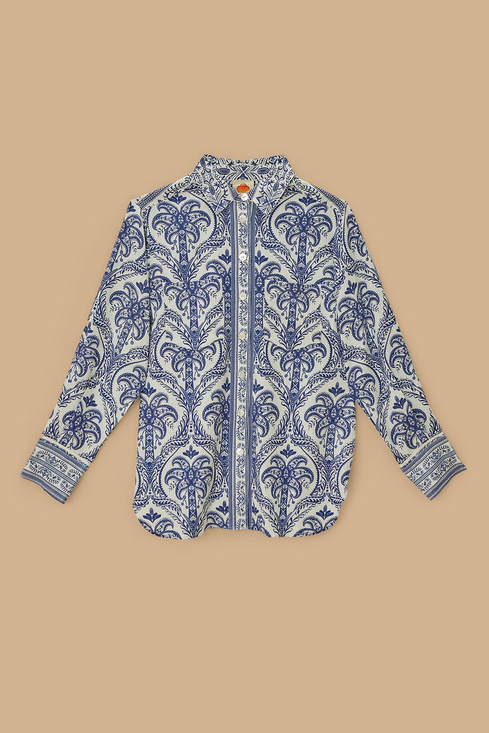 Off-White Tropical Cameo LENZING™ ECOVERO™ Euroflax™ Pajama Shirt – FARM Rio