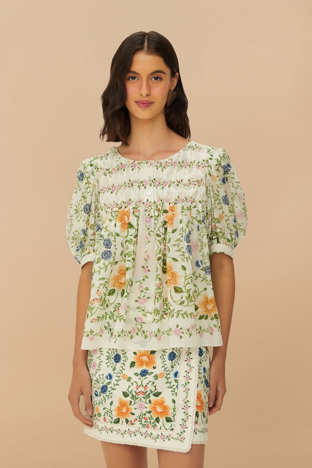 Off-White Folk Floral Mini Skirt – FARM Rio