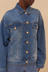 Denim Buttoned Jacket – FARM Rio