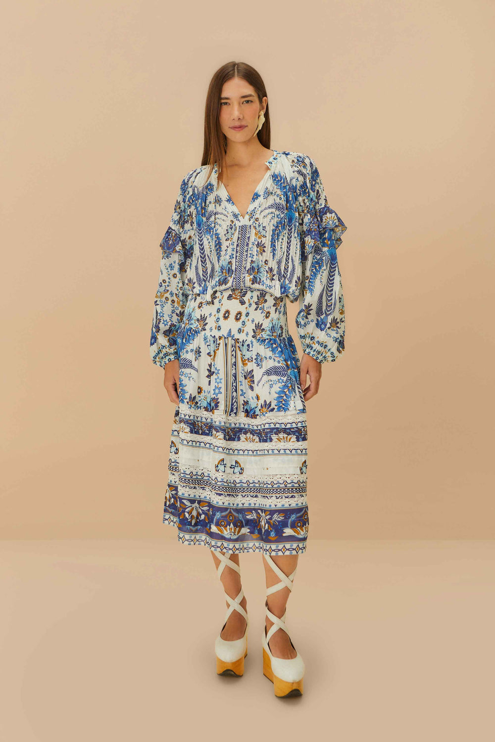 Off-White Ana Tapestry Blouse – FARM Rio