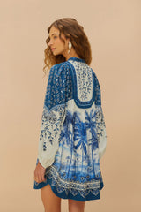 Off-White Palm Tree Beach Mini Dress – FARM Rio