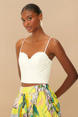 Off-White Shell Sleeveless Crop Top – FARM Rio