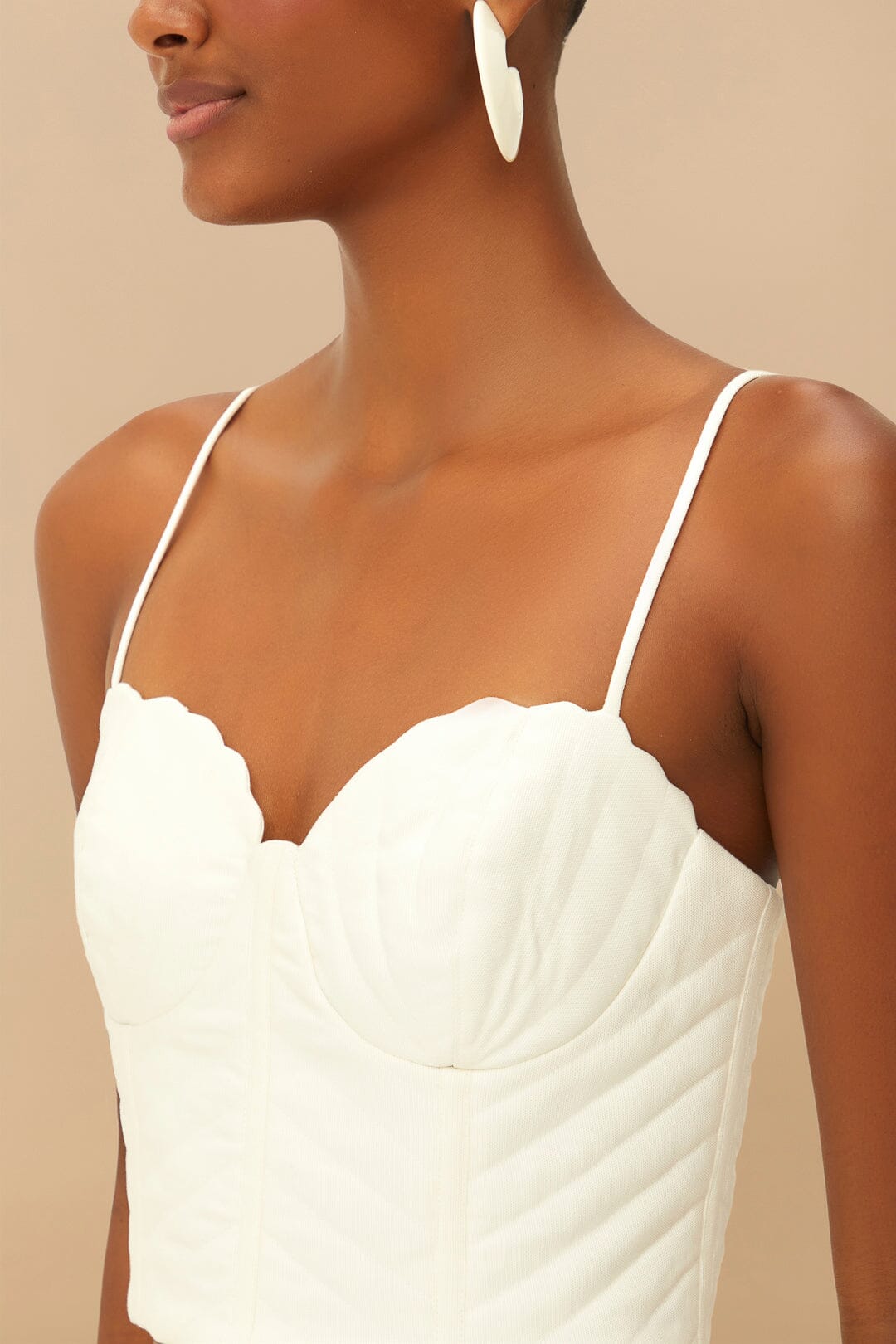 Off-White Shell Sleeveless Crop Top – FARM Rio