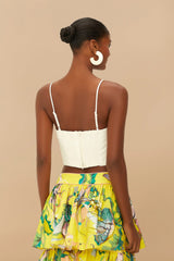 Off-White Shell Sleeveless Crop Top – FARM Rio