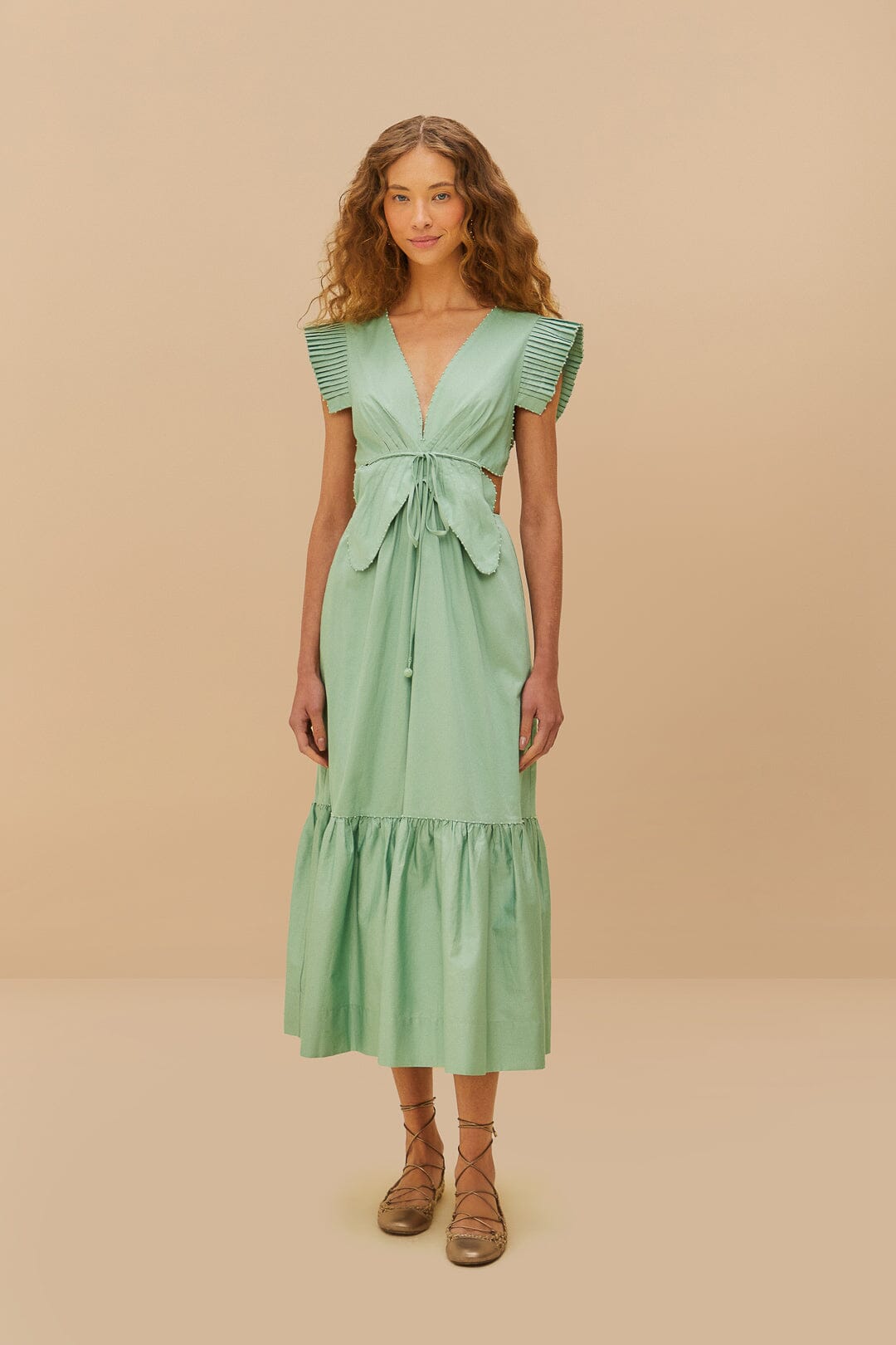 Light Green Butterfly Cut-Out Midi Dress – FARM Rio