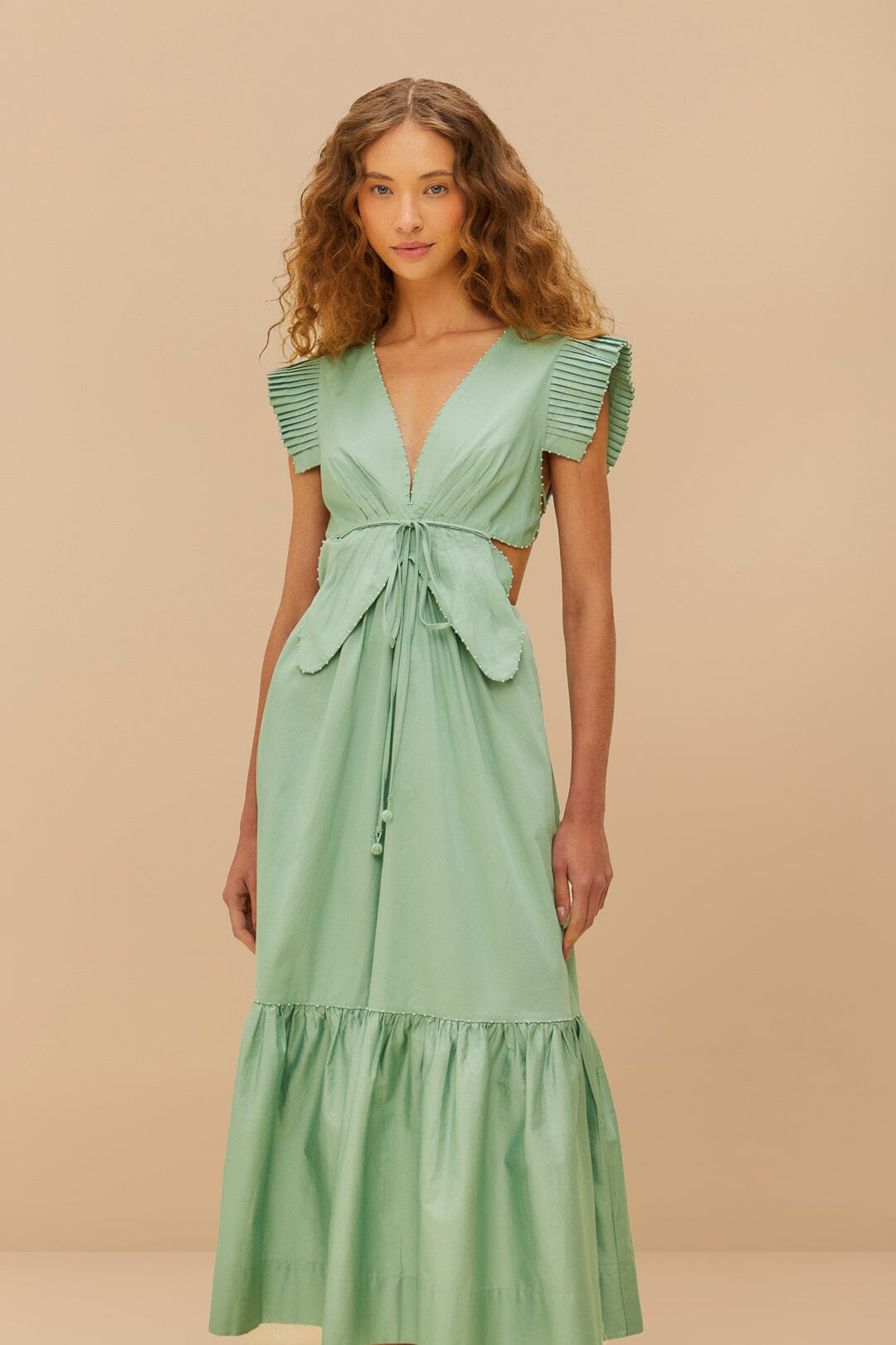 Light Green Butterfly Cut-Out Midi Dress – FARM Rio