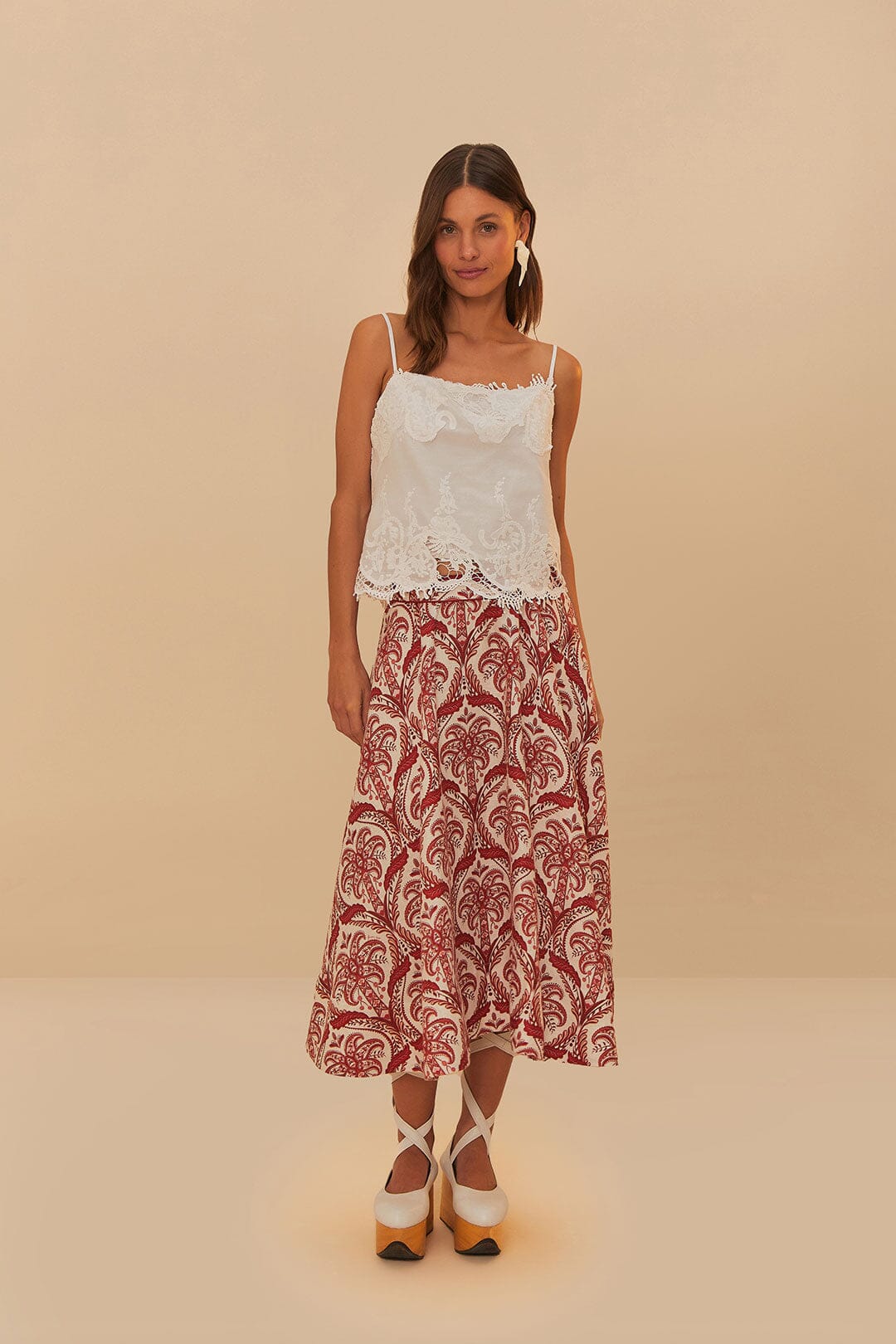 Off-White Sleeveless Lace Top – FARM Rio