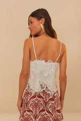 Off-White Sleeveless Lace Top – FARM Rio