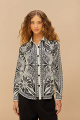 Off-White Monochrome Elegance Scarf Shirt – FARM Rio