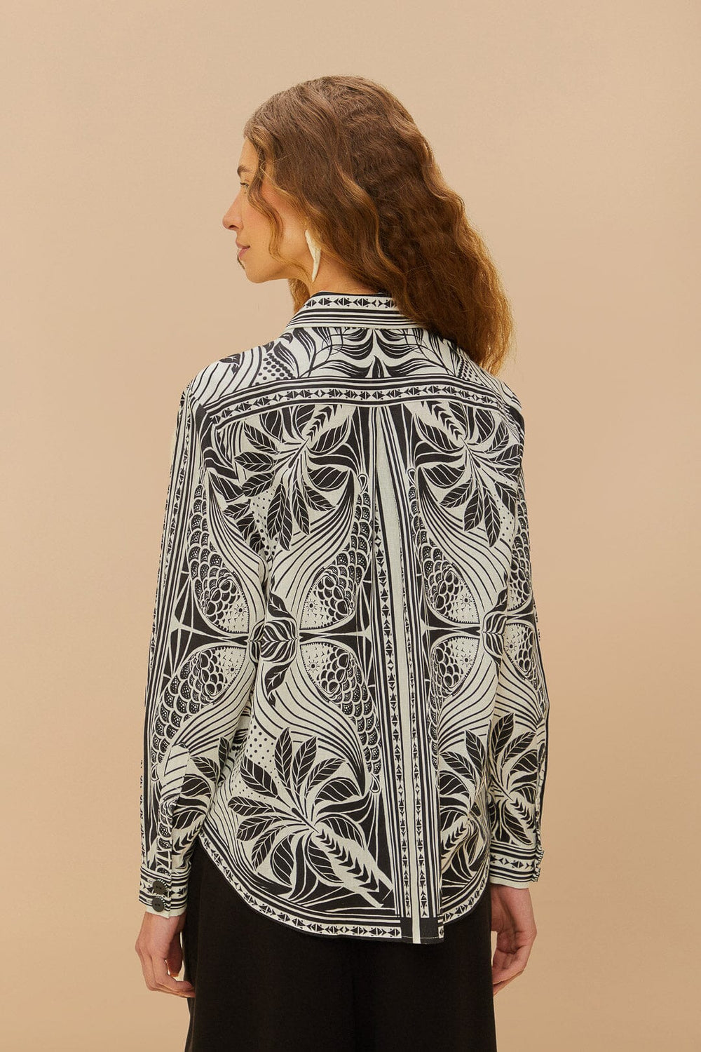 Off-White Monochrome Elegance Scarf Shirt – FARM Rio