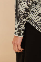 Off-White Monochrome Elegance Scarf Shirt – FARM Rio