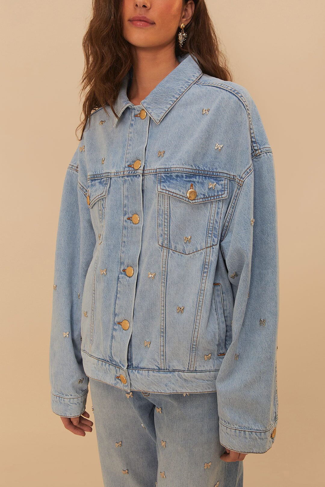 Bows Embroidery Denim Jacket – FARM Rio