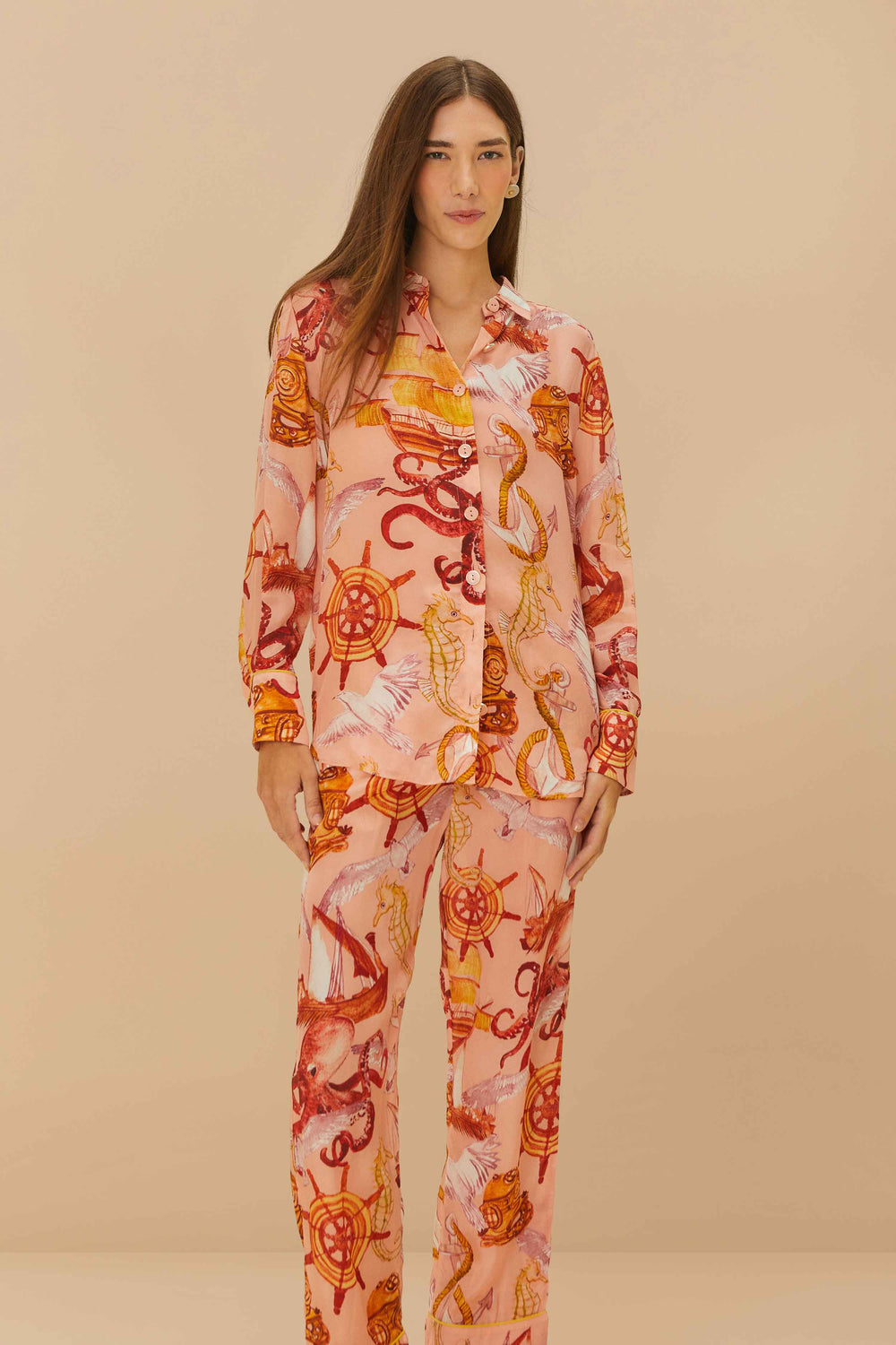 Pink Nautical Wonder Pajama Pants – FARM Rio