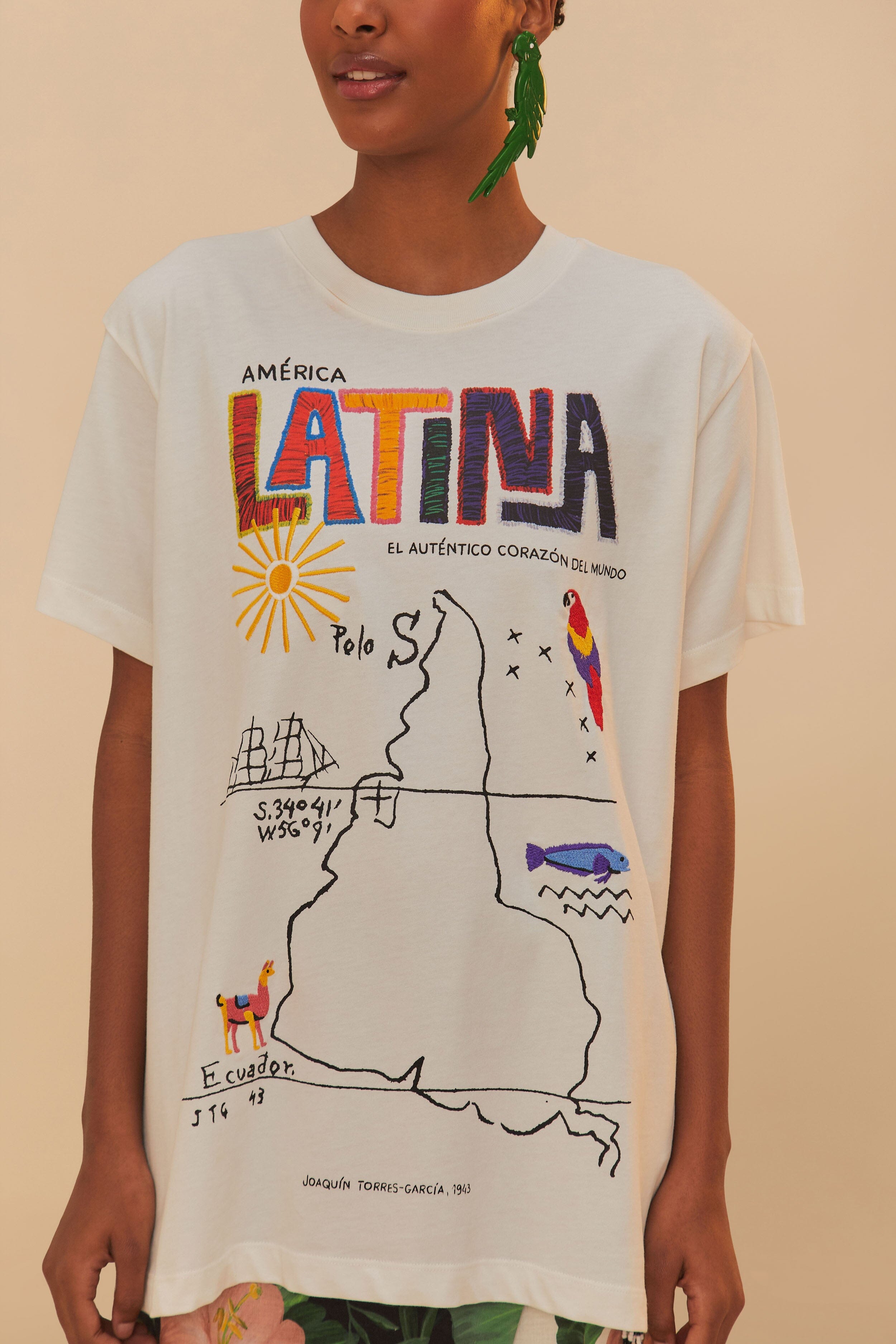 Off-White America Latina Relaxed T-Shirt – FARM Rio