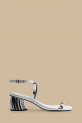 Silver Monstera Heeled Scallop Sandal – FARM Rio