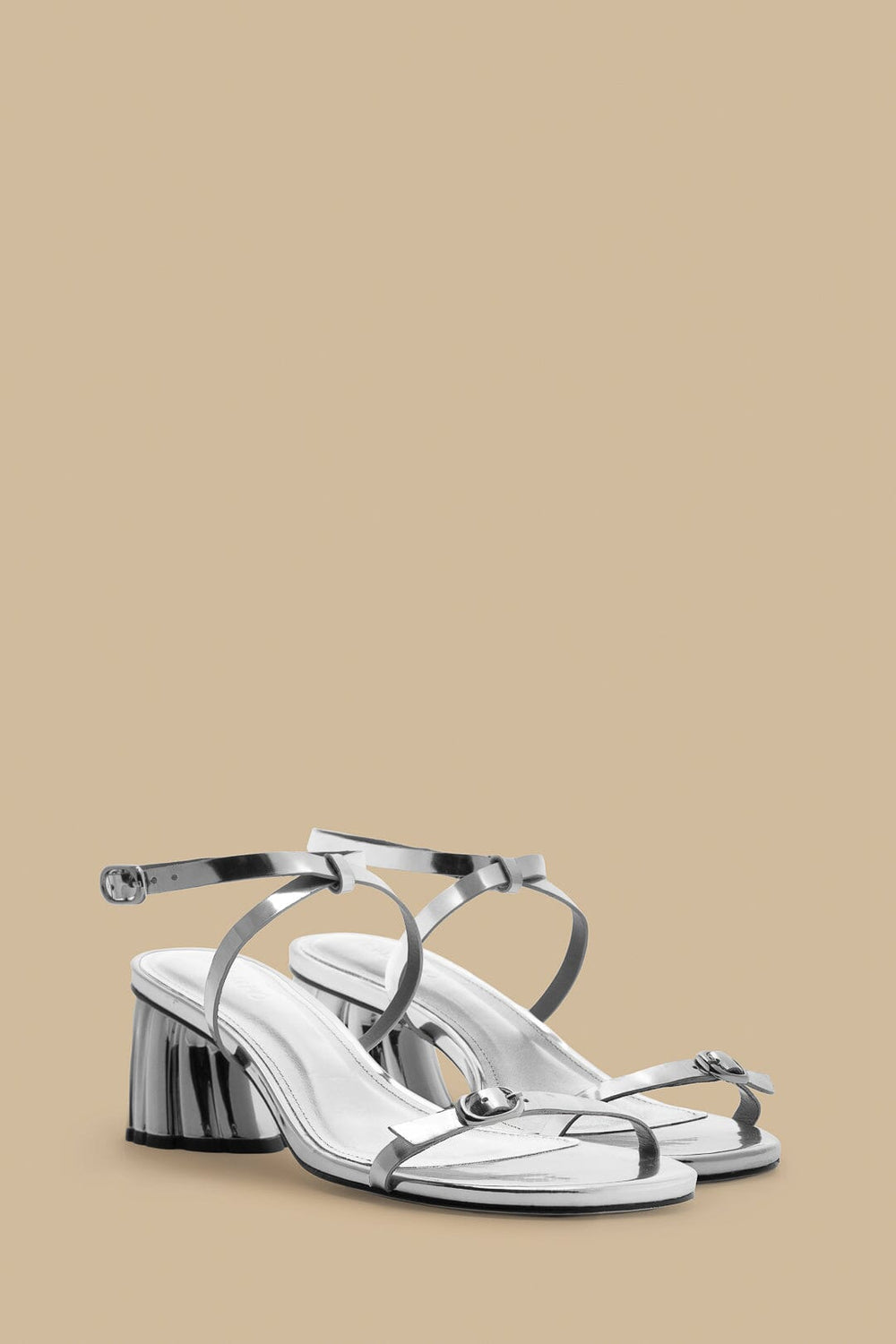 Silver Monstera Heeled Scallop Sandal – FARM Rio