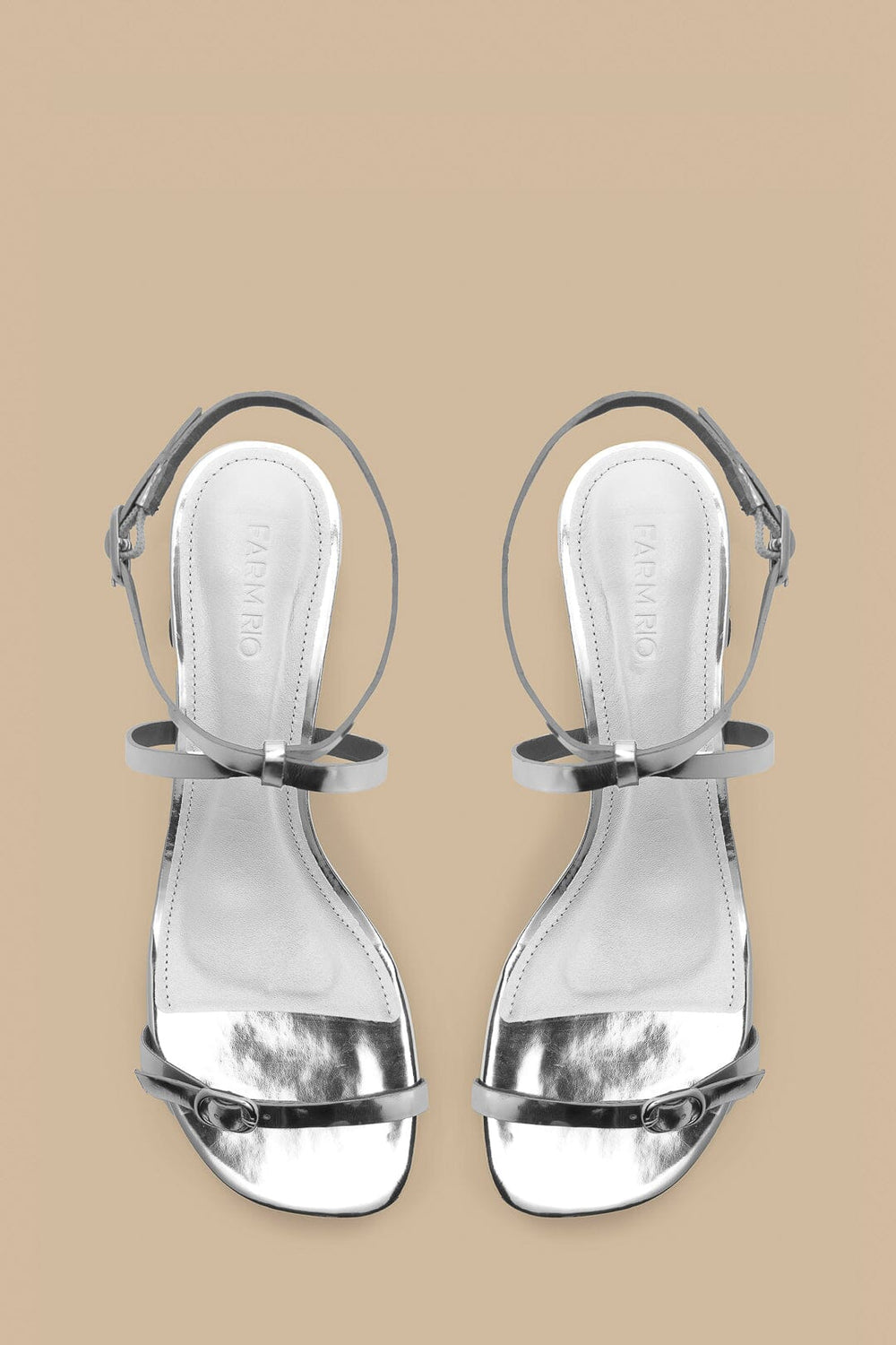 Silver Monstera Heeled Scallop Sandal – FARM Rio