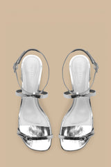 Silver Monstera Heeled Scallop Sandal – FARM Rio