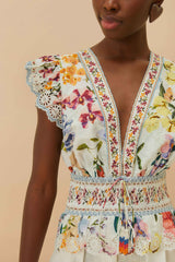 Off-White Greek Garden Smocked Blouse – FARM Rio