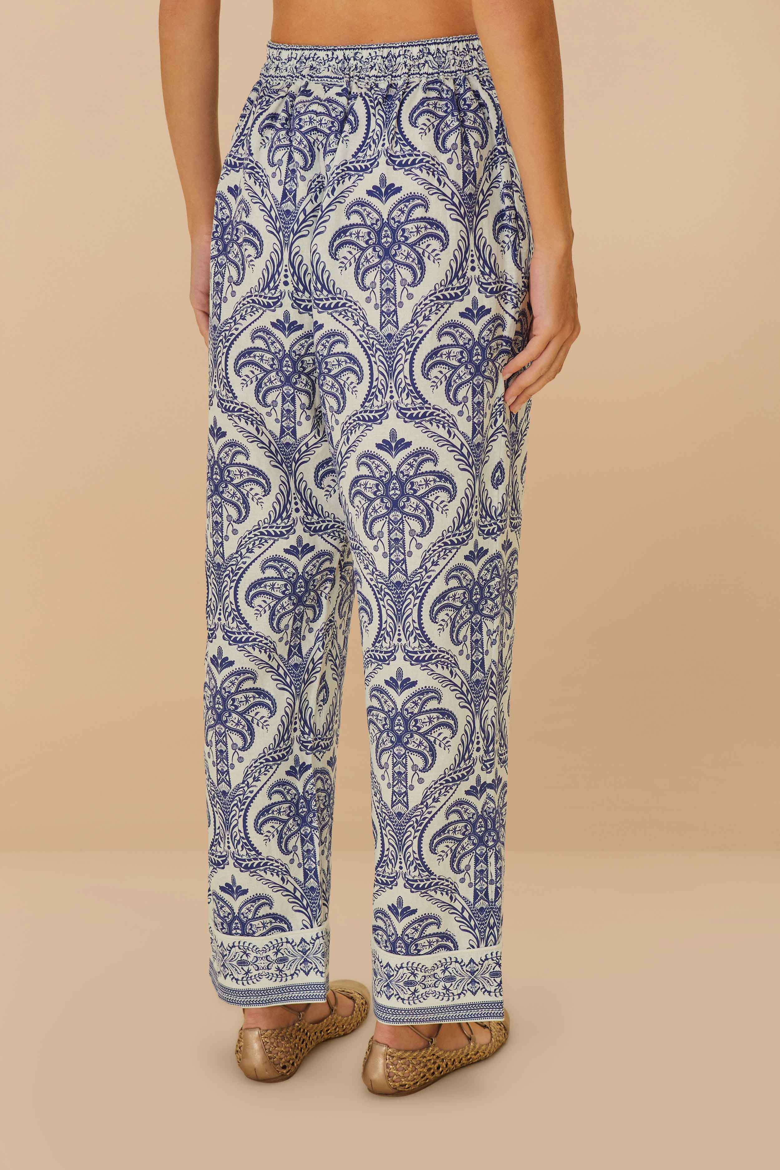 Off-White Tropical Cameo LENZING™ ECOVERO™ Euroflax™ Pajama Pants – FARM Rio