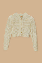Off-White Mixed Lace Stitch Cardigan – FARM Rio