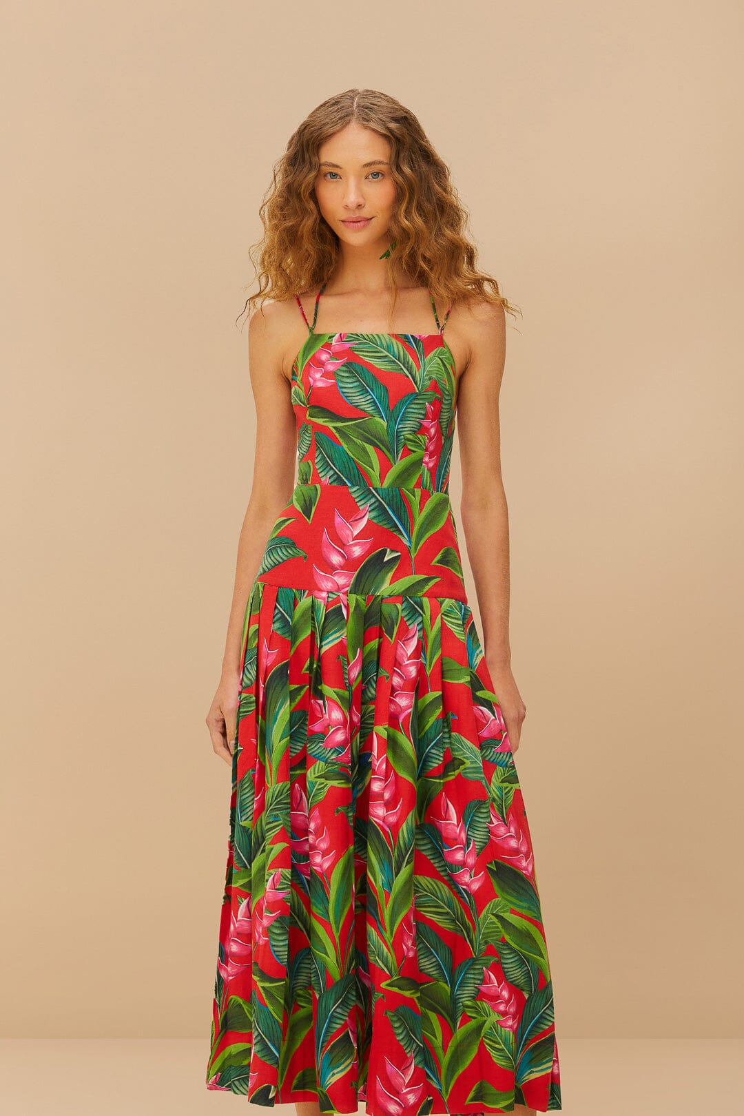 Red Dream Garden LENZING™ ECOVERO™ Euroflax™ Maxi Dress – FARM Rio
